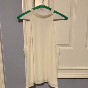 White High Neck Tank with Open Back - BLVD